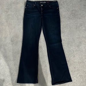 Dark wash stretch bootcut denim jeans